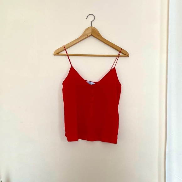 & other stories Silk Camisole Top in Red - Picture 7 of 12